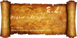 Rigler Lúcia névjegykártya